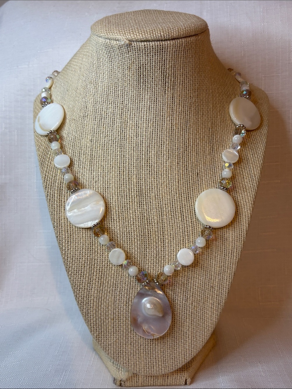 Handcrafted Blister and Mother of Pearl Necklace